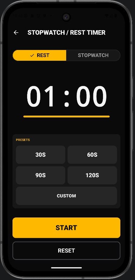 Gym Timer rest timer screen